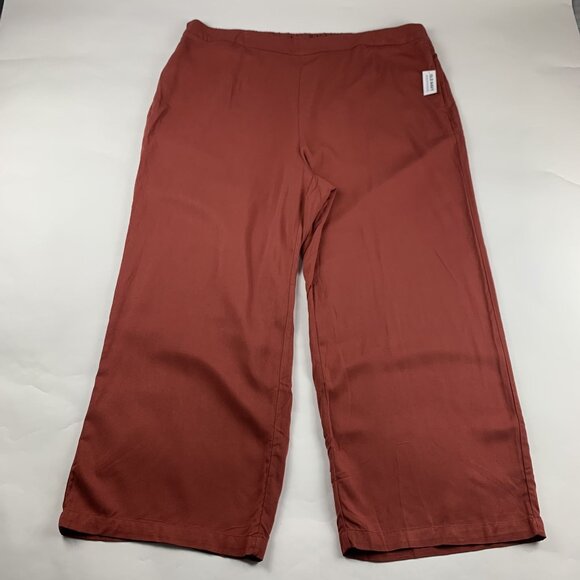 Old Navy Cherry Birch Challis WIde Leg Playa Pant 3X New - Picture 1 of 7